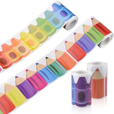 Imagem de HICOHAND Bordas de quadro de avisos, decorações de sala de aula, acabamento de giz de cera brilhante e vibrante de 32 metros para professores, materiais escolares, sala de aula, escritórios, decoração