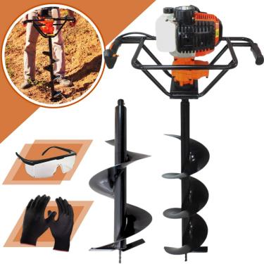 Imagem de Perfurador De Solo a Gasolina Vulcan Trent 52cc 2,5hp + Broca 80x20cm + Broca 80x30cm
