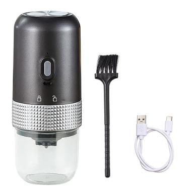 Imagem de Moedor de Café Burr Elétrico Portátil Recarregável via USB com Configuração Ajustável Sem Fio Pincel Limpeza para Viagens Acampamentos Escritório e Ca