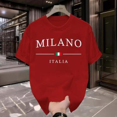 Imagem de Camiseta Milano Italia T-Shirt 100% Algodão Camisa Masculina Street We