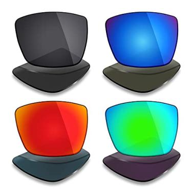 Imagem de Mryok 4 pares de lentes polarizadas de substituição compatíveis com óculos de sol Costa Del Mar Rincon 06S9018 - preto furtivo/vermelho fogo/azul gelo/verde esmeralda