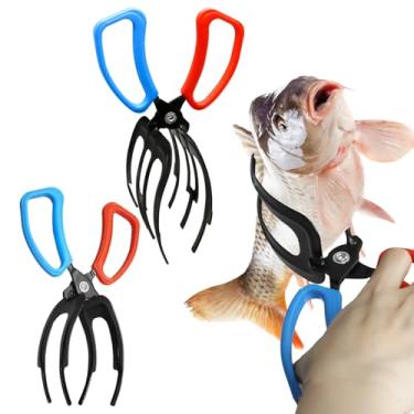 Imagem de 2 peças de pegador de peixe, alicate de pesca, ferramenta para agarrar peixes, alicate de metal, garra de peixe, atualização, 3 garras, antiderrapante, 2 garras para pesca, braçadeira de controle para
