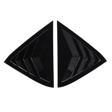 Imagem de 1 Par de Tampa da Veneziana da Janela Lateral Traseira para MK7 7.5 2008 a 2017, Proteção de Privacidade, Redução de Temperatura, Veneziana da Janela, Ventilação de Ar (Preto brilhante)