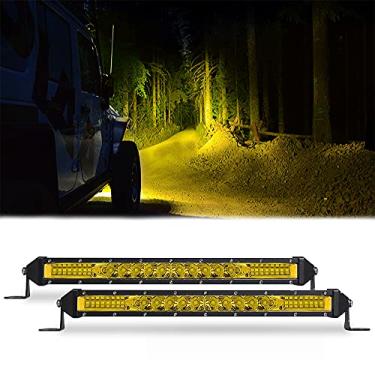 Imagem de SAMMAN Barra de luz de LED de 25 cm, 78 W, spot amarelo, combo de feixe de luz de condução off-road para caminhão, caminhão, caminhão, caminhão, SUV, ATV, UTV, 2 peças