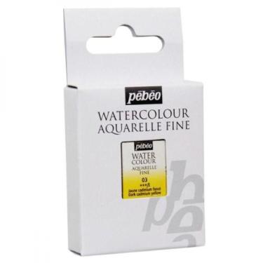 Imagem de Tinta Aquarela Pébéo em Pastilha 03 Amarelo Cádmio Escuro - Pebeo
