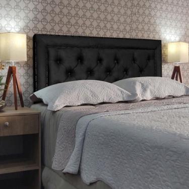 Imagem de Cabeceira Cama King Capitonê Classic Diamond 2 Suede Preto 60 RBL