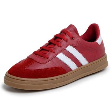 Imagem de Tênis Feminino Casual Vermelho Couro DIfranca - 2042, 33