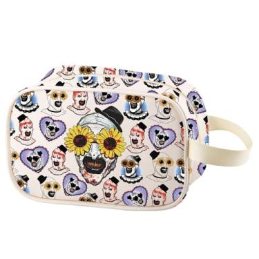 Imagem de BWWKTOP Bolsa transversal de palhaço de terror arte assustadora presente obra de arte bolsa de maquiagem para fãs de filmes de terror mercadoria presente, Vidro de girassol-tm B, Bolsa tiracolo
