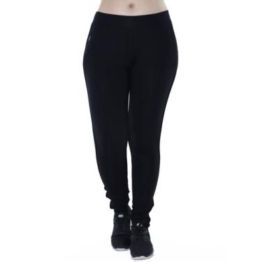Imagem de Calça Feminina Jogger Anistia de Moletinho Com Punho Preta - ANISTIA M