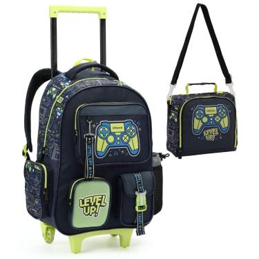 Imagem de Kit Mochila Rodinha Lancheira Infantil Masculina Game-Masculino