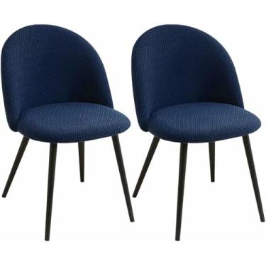 Imagem de Conjunto de 2 capas para cadeiras de sala de jantar, capas protetoras para cadeiras com encosto curvo e sem braços, ideais para cozinha, escritório e sala de estar.