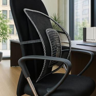 Imagem de Apoio Lombar Ergonômico Para Cadeira Alivia Dor Postural Ajustável