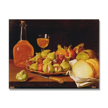 Imagem de Arte em tela vintage de frutas mortas, pintura clássica de cozinha country, decoração de parede de casa de fazenda quente para sala de jantar e cozinha. A87. 50 x 65 cm-19,7 x 25,6 pol. Somente tela