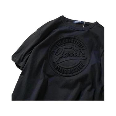 Imagem de Camiseta Masculina Vintage Com Estampa 3D De Selo De Aço, Manga Curta,