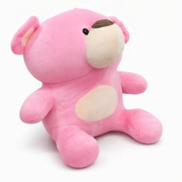 Imagem de Urso Rosa Teddy de Pelúcia 30cm Antialérgico Lavável com Zíper Infantil
