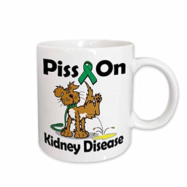 Imagem de 3dRose Piss On Kidney Disease Awareness Ribbon Cause Design Caneca de cerâmica, 325 ml, branca