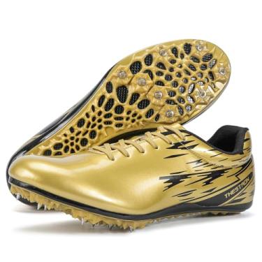 Imagem de Ifrich Tênis de corrida masculino feminino Track Spikes Track & Fields Tênis de corrida infantil para meninos e meninas, Dourado, 4