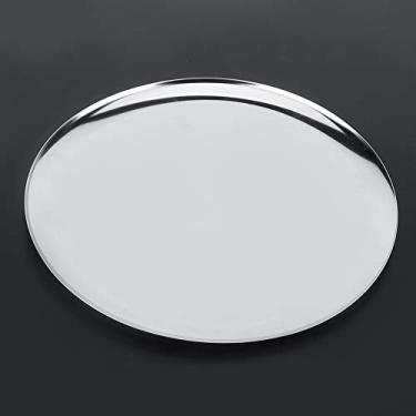 Imagem de Zerodis Bandeja de Servir de Prata Bandejas de Servir Bandeja de Redonda Acabamento Espelhado Travessa Circular para Bandejas Prato de Armazenamento de Toalhas de chá de Frutas Cosméticos Prato de