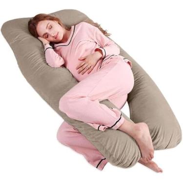 Imagem de Travesseiro De Corpo Para Gestante Ergonômico Micropercal 200 Fios 120x60cm