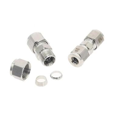 Imagem de 3 4 6 8 10 12 mm 1/20.3 cm 1/10.2 cm 3/20.3 cm 1/5.1 cm OD tubo 304 SS aço inoxidável duplo virola adaptador conector de encaixe (12 mm)