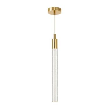 Imagem de Luminária Pendente Teto Cristal Led 3W Cilíndrico Dourado 3 Em 1 - Nit