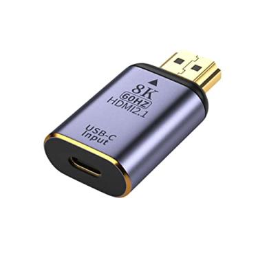 Imagem de chenyang CY USB-C tipo C entrada de fonte fêmea para HDMI 2.1 macho saída HDTV adaptador 8K@60Hz 4K@120Hz para tablet, telefone e laptop