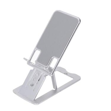 Imagem de Suporte de Telefone Móvel Plegável Liga Alumínio para Mesa Lazy Stand com 7 Ângulos Visualização Flexíveis Estabilidade e Durabilidade Aprimoradas Universal Tablet Laptop Uso em Ao