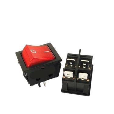 Imagem de 1 peça, 30/40A 250 V CA de alta corrente, liga/desliga, especial para máquina de envelope, KCD4, ponta de prata esterlina, interruptores de botão liga/desliga (1 peça, 6 pinos, verde)