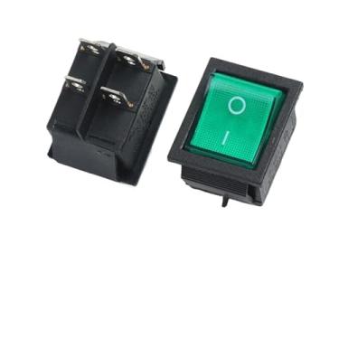 Imagem de 1 peça KCD4 Interruptor tipo de navio interruptor tipo de navio botão liga/desliga placa deformada 4 6 pinos vermelho verde claro 31 x 25 mm 16 A250 V (4 F 2 G G)