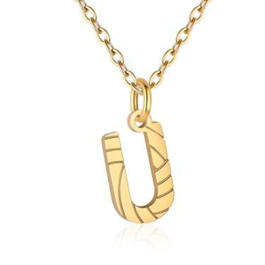 Imagem de RUOOUY Colar feminino com inicial de voleibol, banhado a ouro 18K, pingente de letra A-Z, joias de vôlei, acessórios esportivos, presente de Natal para namorada e filha, Aço inoxidável, Sem Pedra