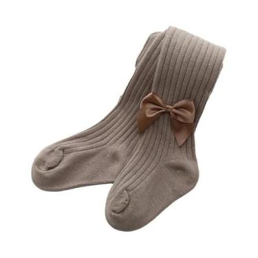 Imagem de Meia-calça De Algodão Para Bebês Meninas De 0 a 4 Anos Com Laço E Malh