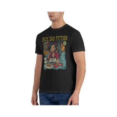 Imagem de Camiseta Masculina Oversized De Manga Curta Com Gola Redonda Pulp Fict