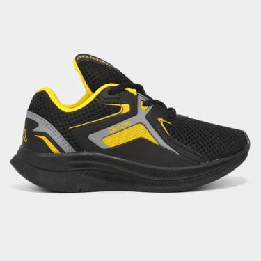 Imagem de Tênis Infantil Kappa Flex Masculino, Preto, Amarelo, 24