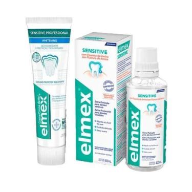 Imagem de Kit Elmex Sensitive Enxaguante Bucal 400ml + Creme Dental 110g - RV De
