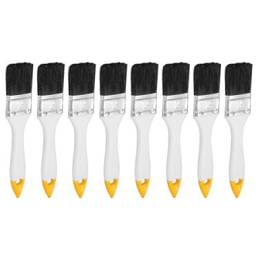 Imagem de HARFINGTON 8 pincéis de pintura planos de 4 cm com alça de PP branco/amarelo para decoração de móveis, móveis e porta de parede