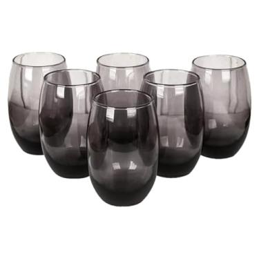 Imagem de Jogo de 6 Copos de Vidro Fumê 465ml - Ideal para Bebidas Refrescantes, Uso Doméstico, Recebimentos e Eventos