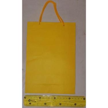 Imagem de 10 Sacolas Lisa Lembrancinha Festa Amarela. - Sacola Papelão