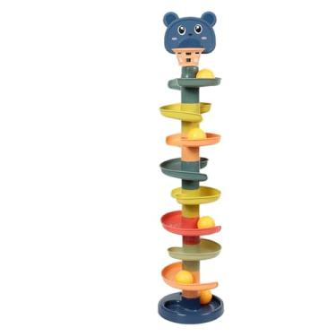 Imagem de Generic Bola Bola Torre Interativa Educacional Cores Brilhantes Gota e Rolo Torre para Crianças da Criança, Plástico, 6 Acessórios, 5 Bolas (9 camadas com 9 golfes Tamanho único)