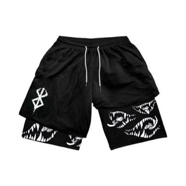 Imagem de Shorts Masculinos De Corrida Com Secagem Rápida E Bolsos, 2 Em 1, Para