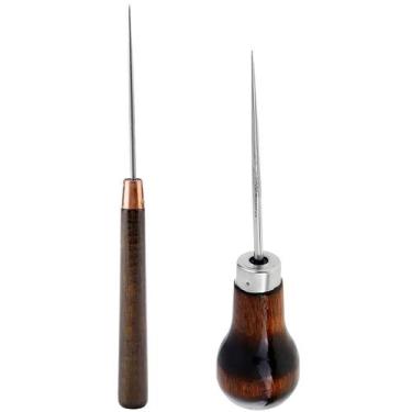 Imagem de 2 Furadores Agulhao Manual Cabo Madeira Cartonagem Patchwork - Evolver