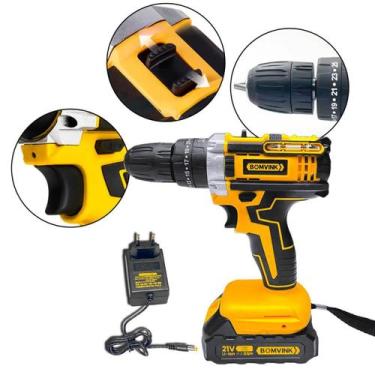 Imagem de Parafusadeira Furadeira 21V Profissional Led Mandril 10Mm - Bomvink