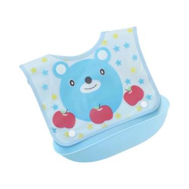 Imagem de Babador Impermeável Para Bebê Com Bolso 3D Removível Para Alimentos, B