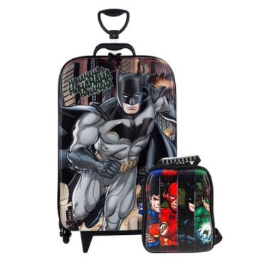 Imagem de Mochila Roda Tripla 3D Lancheira Batman Liga da Justiça - Diplomata