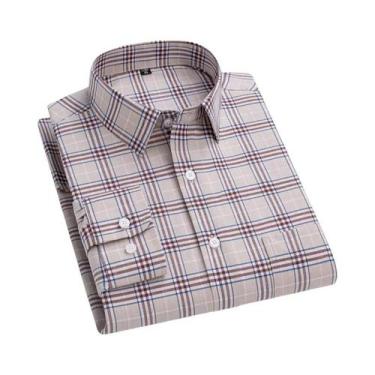 Imagem de Camisa Oxford Masculina De Manga Curta E Longa Tamanhos Grandes 10XL 1