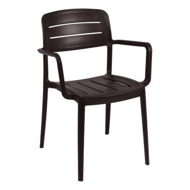Imagem de Cadeira Tramontina Amélia Em Polipropileno Marrom Com Braços