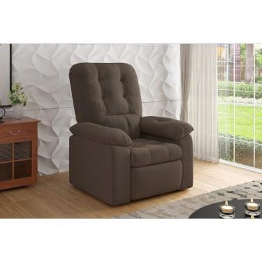 Imagem de Poltrona Esmeralda Retrátil/reclinável Suede Marrom - Xflex Sofás