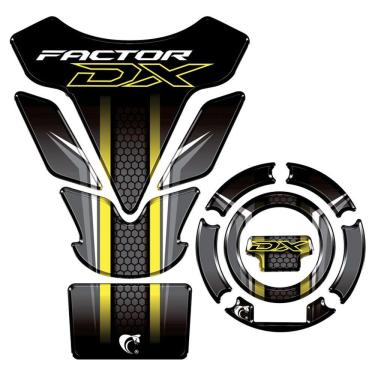 Imagem de Kit Protetor De Tanque + Bocal Resinado Yamaha Factor Dx 2025-2026 Amarelo Amarelo