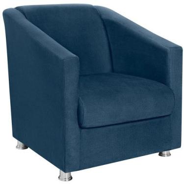 Imagem de Poltrona Decorativa Bia Suede Azul Marinho Mpassos Azul Marinho - Pass