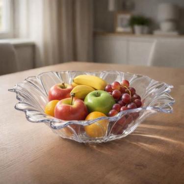 Imagem de Centro de Mesa Flor Cristal Transparente Fruteira 28cm - Keita