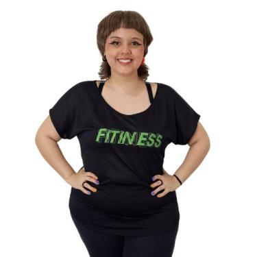 Imagem de Camiseta Plus Size Feminina Dry Furadinho Academia - FR Moda Fitness, 